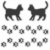 Cat Lovers Cat Silhouetten & Paw Print Decks Aufkleber (Vorderseite)