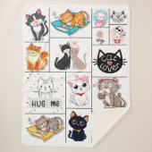 Cat Lovers Collage Sherpa Blanket Sherpadecke (Vorderseite)
