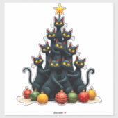 Cat Lovers Cute and Funny Holiday Tree Christmas 2 Aufkleber (Blatt)