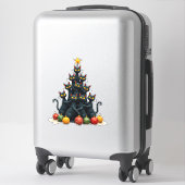Cat Lovers Cute and Funny Holiday Tree Christmas 2 Aufkleber (Koffer)