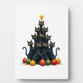 Cat Lovers Cute and Funny Holiday Tree Christmas 2 Fotoplatte (Vorderseite)