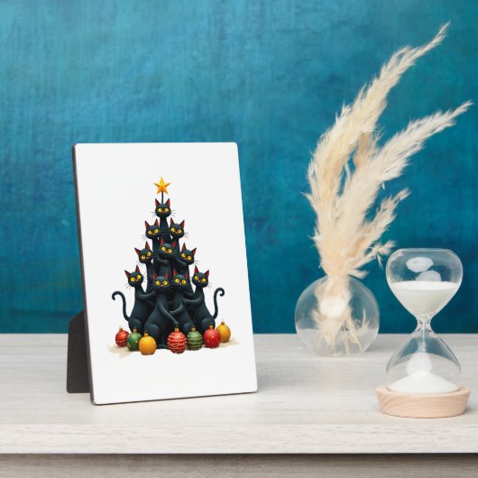 Cat Lovers Cute and Funny Holiday Tree Christmas 2 Fotoplatte (Seite)