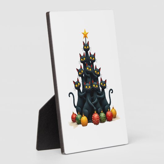 Cat Lovers Cute and Funny Holiday Tree Christmas 2 Fotoplatte (Seite)