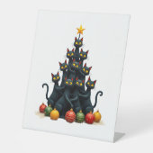 Cat Lovers Cute and Funny Holiday Tree Christmas 2 Sockelschild (Vorderseite)