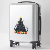 Cat Lovers Cute and Funny Holiday Tree Christmas M Aufkleber (Koffer)