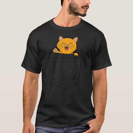 Cat Lovers Cute Funny Cat In Pocket T-Shirt (Vorderseite)