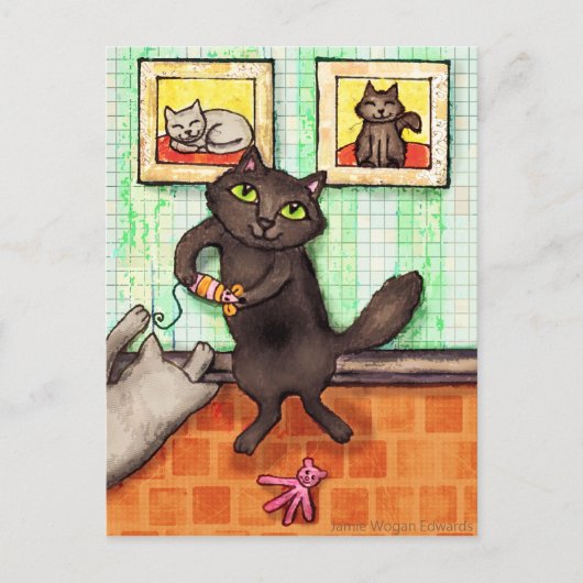 Cat Lover's Freundschaft / Danke Postcard Postkarte (Vorderseite)