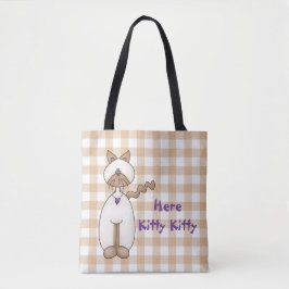 Cat Lovers Gingham Tote Bag Tasche