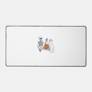 Cat Lovers Halloween Funny Skelett und Cat Lazy C Schreibtischunterlage