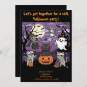 Cat Lovers Halloween-Party Einladung (Vorne/Hinten)