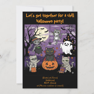 Cat Lovers Halloween-Party Einladung
