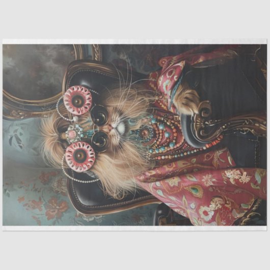 Cat Lovers Hippie Style Decoupage Seidenpapier (Vorderseite)