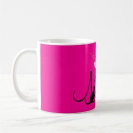Cat Lovers Hot Pink Monogram Modern Kaffeetasse