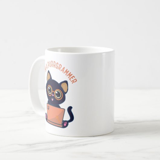 Cat Lovers Ich bin Programmierer Kaffeetasse (Vorderseite Links)