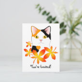 Cat Lover's individualisierbare Einladung japanisc (Stehend Vorderseite)