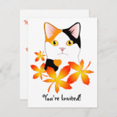 Cat Lover's individualisierbare Einladung japanisc (Vorne/Hinten)