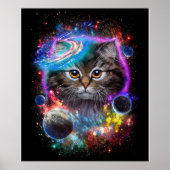 Cat Lovers | Katze im Galaxy-Weltraumkosmos Poster (Vorne)