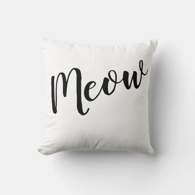 Cat Lover's Meow Throw Kissen (Vorderseite)