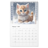 Cat Lovers Niedlich Kittens Wasserfarbe Saison Kalender (Feb 2027)