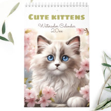 Cat Lovers Niedlich Kittens Wasserfarbe Saison