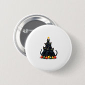 Cat Lovers Niedlich und Funny Holiday Tree Christm Button (Vorne & Hinten)