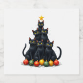 Cat Lovers Niedlich und Funny Holiday Tree Christm Schaumweinetikett (Einzelnes Label)