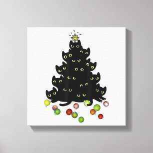 Cat Lovers Niedlich und Funny Holiday Tree Weihnac Leinwanddruck