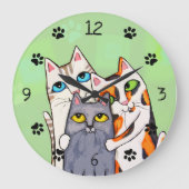 Cat Lover's Niedliche Kitty Wall Uhr (Vorderseite)