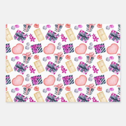 Cat Lovers Pattern Geburtstag Geschenkpapier Set (Vorderseite 3)