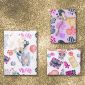 Cat Lovers Pattern Geburtstag Geschenkpapier Set