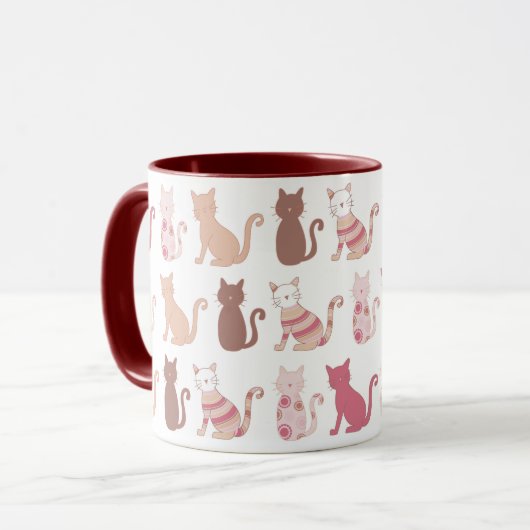 Cat Lovers Pattern Tasse (Vorderseite Links)