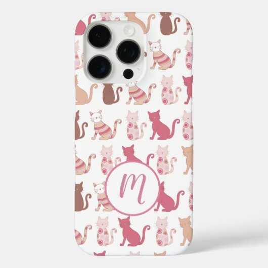 Cat Lovers Patternmonogramm Case-Mate iPhone Hülle (Rückseite)