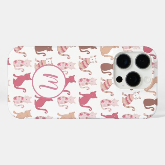 Cat Lovers Patternmonogramm Case-Mate iPhone Hülle (Rückseite (Horizontal))