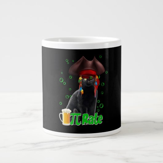 Cat Lovers Pi Day Cat Pirate Gift Jumbo-Tasse (Vorderseite)