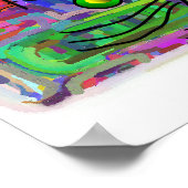 Cat Lovers Poster "The Curious Abstrakt Cat" (Ecke)