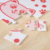 Cat lovers so cute red color puzzle (Seite)