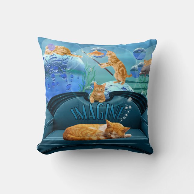 Cat Lover's Tabby Dreams Fantasy Kissen (Vorderseite)
