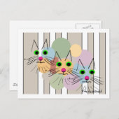 Cat Lovers "Three Amigos" Cat Art Postkarte (Vorne/Hinten)