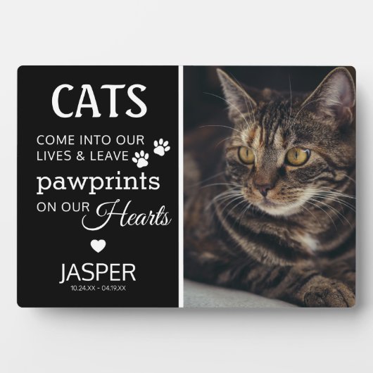 Cat Lovers Tribute | Memorial Keepake Fotoplatte (Vorderseite)