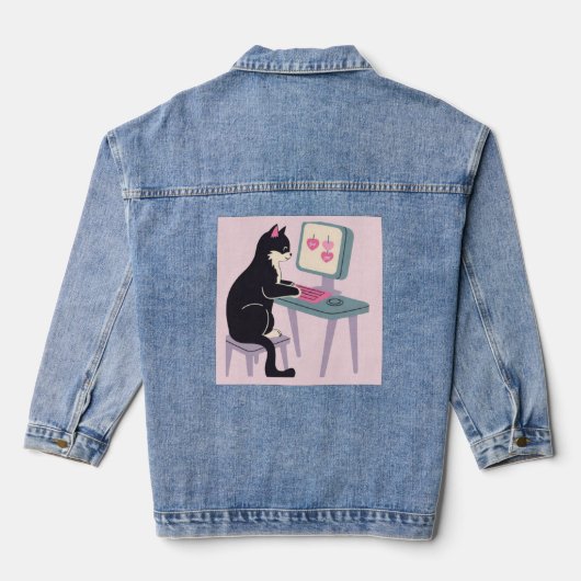 Cat lovers Tuxedo cat Jeansjacke (Rückseite)