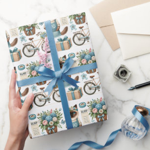 Cat Lovers Vatertag Wünsche für Katzen-Vater Geschenkpapier