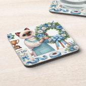 Cat Lovers Vatertag Wünsche für Katzen-Vater Getränkeuntersetzer (Linke Seite)