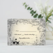 Cat Lovers Verziert Graue und goldene UAWG RSVP Karte (Stehend Vorderseite)