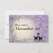 Cat Lovers Verziert Lavender UAWG RSVP Karte (Rückseite)