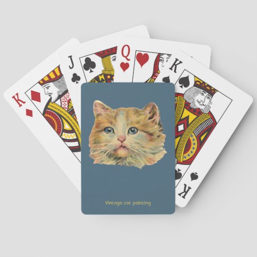 CAT LOVERS ~ VINTAG CAT ~ Ginger Blue Pink ~ Spielkarten (Rückseite)