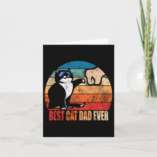 Cat Loving Daddy Vathers Day Gift Mens None Best C Karte (Vorderseite)