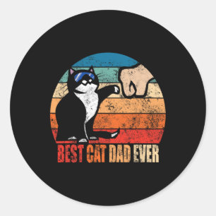 Cat Loving Daddy Vathers Day Gift Mens None Best C Runder Aufkleber