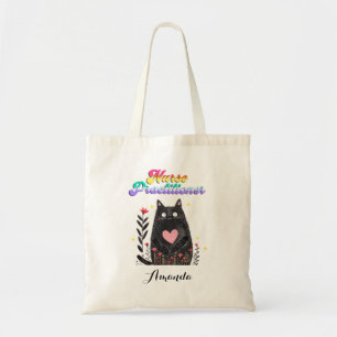 Cat Loving Nurse Practitioner Floral Boho Herz Tragetasche