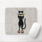 Cat lustige Charakter Scratching Fabric Mouse Pad Mousepad (Mit Mouse)