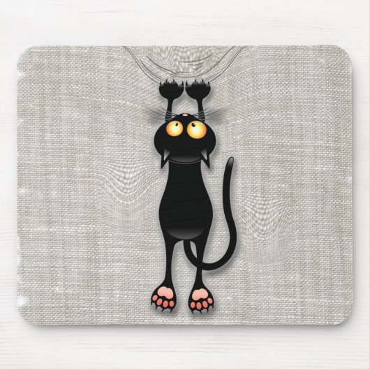 Cat lustige Charakter Scratching Fabric Mouse Pad Mousepad (Vorne)